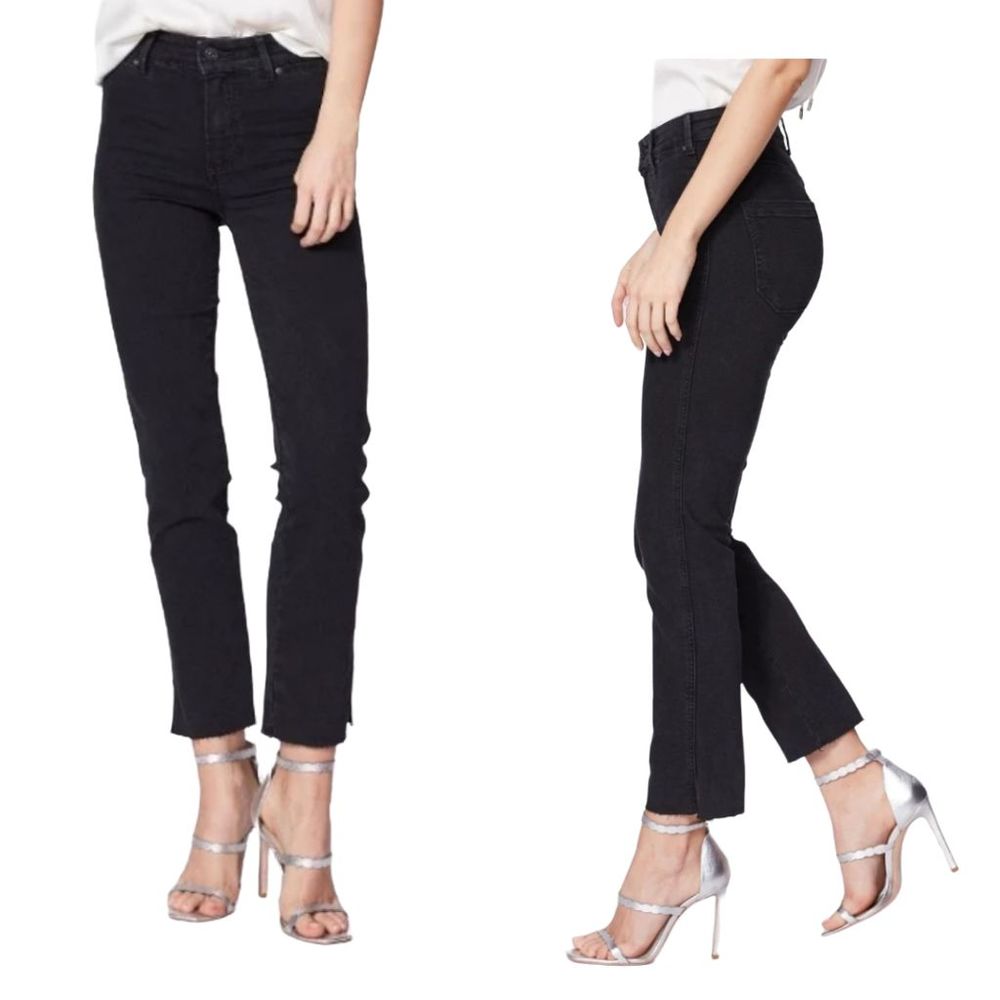 Paige Denim Cindy Straight Leg Jeans raw hem Lights Out 28